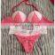 Red Lace padded swimsuit bikini swimwear