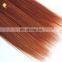 Wholesale two tone ombre color hair extension straight wave remy human hair weft color