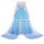 New Snow Queen Anna Elsa 2 Christmas Dress Kids Halloween Carnival Elsa Costume Girls Crystal Light Blue Long Sleeve Elsa Dress