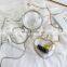 Acrylic Transparent Handbag Slippers Set Ladies Female Round Ball Purse and Matching shoes Set rhinestones slipper sandals