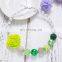 Girl Green Handmade Necklace with resin flower Children Chunky Bubblegum Beads Necklace