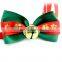 New Arrived Polyester Christmas Series Footprint Bell Pet Dog Bow Ties Collar Bow