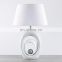 New design cheap custom logo white ceramic modern table lamp for home decor