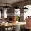 Loft vintage pendant lighting industrial cord cage lighting black white rustic ceiling lamp