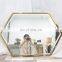 Hot sale hexagon decorative wall stainless steel framed metal bathroom wall mirrors