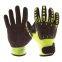 Waterproof Oil Gas Cut Resistant TPR Coated Anti Impact Gloves For Mechanic