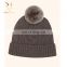 Cashmere 100% Cable Knit Beanie Hat Pom Pom Girl Hat Wholesale