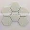 256x197mm High Glossy White Color Hexagon Ceramic Mosaic Wall Mosaics Hot Melt Glass Mosaic Tiles From Foshan