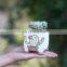 hand-painted design square shape glazed porcelain succulent plant pot