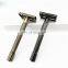 Classical Butterfly style brass handle shaving double edge blade metal safety razor