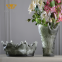 Folkcrafts Black Artwork Vase Rhinoceros Design Manufacturers Wholesale