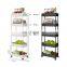ABS Plastic 3-tier Kitchen Storage Rack Large Capacity Storage Basket Storage Holder with Pulley