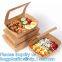 Kraft food container lunch box 2 compartment, bento lunch box container,Airtight Microwave Safe crisper box fast food