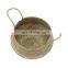 Seagrass Belly Basket, Woven Seagrass Straw Wicker Belly Basket Decorated with Macrame Garland Wholesale