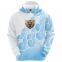 high quality warm sublimated hoodie with light blue and white colors