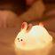 EGOGO Cute Rabbit Silicone Light USB Rechargeable Light Small Night Light Big Face Rabbit Silicone Lamp For Children's Bedroom
