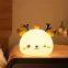 Deer LED Night Light Touch Sensor Remote Control Colorful Silicone USB Rechargeable Bedroom Bedside Lamp for Children Baby Gift