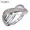 Simple Wedding Band 2016 Luxury White Gold Plated Cubic Zirconia Pave Setting Ring