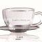 CE/EU/FDA/SGS/LFGB MOUTH BLOWN DOUBLE WALL COFFEE/TEA GLASS CUP AND SAUCER