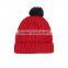 Mens custom red pom pom beanie hats wholesale