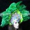 Green Ostrich Feather with Princess Headdress, Indian Headdress