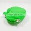 Fashion Green Heart Silicone Coin Wallet with Metal Clips on Side Pocket Shaped Wallet