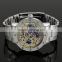 Full Steel Big Dial Skeleton Mechanical Watch Transparent Mechanical Watches WM392