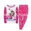 2016 newest design pink superman pajamas girls,boutique children household clothing sets,kids spring autumn cotton pijamas