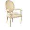 Luxury French Style Upholstered Wooden Dining Chair with armrest