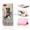 Stand Leather Case for Iphone 7 with Wallet Happiness Girl Design
