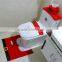 Christmas Happy Santa Toilet Seat Cover Matt and Rug Set