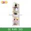 White chinese style movable wood corner shelf design
