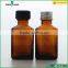 30ml amber glass bottle, square glass bottle for essential oil bottle with aluminum cap