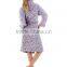 Women's Jacquard Fleece Plush Robe--Grap