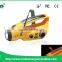 solar dynamo radio led flashlight with usb port for emergency