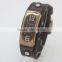 charming vintage genuine leather mens watches clock