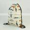 2016 fish pattern canvas cotton drawstring bag,girl drawstring bag backpack for school