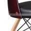 NEW Elegant PU Leather Wooden Cushion Restaurant Chair with Solid Wood Legs