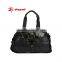 Black Men&Women PU leather Jacquard With Print Duffel Bag Travel Bag