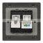 one gang telephone socket and one gang pc socket pressure- line type