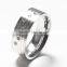Wholesale grooved stone inlay custom titanium ring