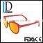 High End Red Color Metal Acetate Mixed Sunglasses Luxury Mirror Lens Female Sunglasses