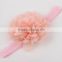 Colorful yarn baby flower elastic headband, adjustable size flower elastic headband