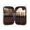 Wholesale good quality blending cosmetic brush 12pcs pure goat hair make up bush set