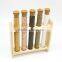 Premium Spice Rack With Wood Stand and Flat Bottom Test Tube