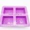High quality cheap selling purple silicone 4 cavity soap molds