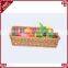 Hand woven customized food storage square shape plastic poly rattan basket for fruit