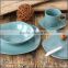 20pcs newest high quality light blue ceramic stoneware square dinnerware set
