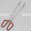 Red Rubber Handle Scissor Food Serving Tongs/ BBQ Tongs