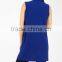 100% Polyester Sleeveless Jacket New Style Royal Blue Crepe Body Fitted Stylish Jacket For Office Work Clothing